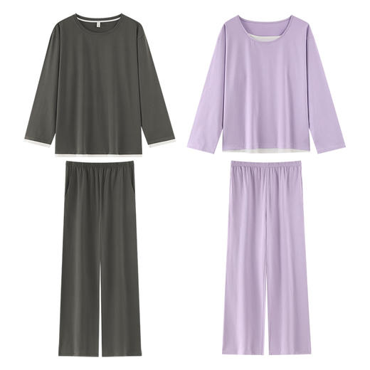 【换季出清】自然醒朝夕情侣家居服100%棉长袖长裤套头睡衣QH 商品图7