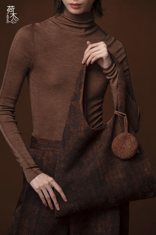 荷木HEMU丨栗色-手提包 商品图2