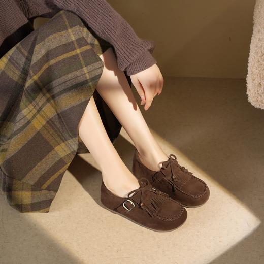 西村名物2025年秋季新款时尚流苏舒适平底深口鞋乐福鞋T25DM49381 商品图12