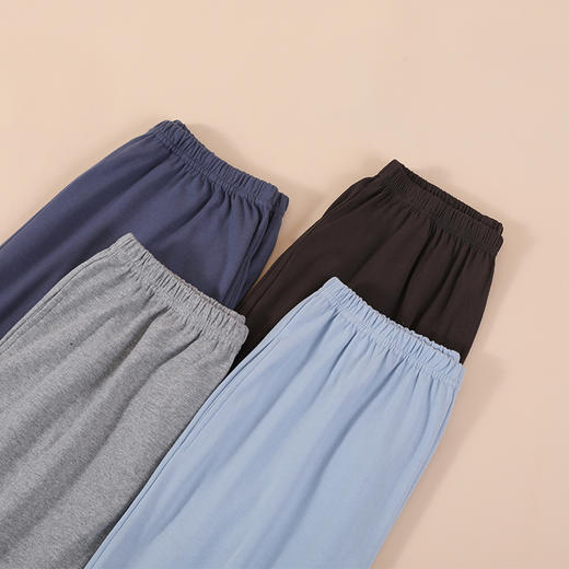 自然醒栖心情侣男女单裤100%棉居家睡裤QH 商品图13