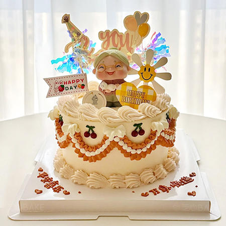 【童趣寿星】长辈祝寿-水果夹心生日蛋糕 商品图0