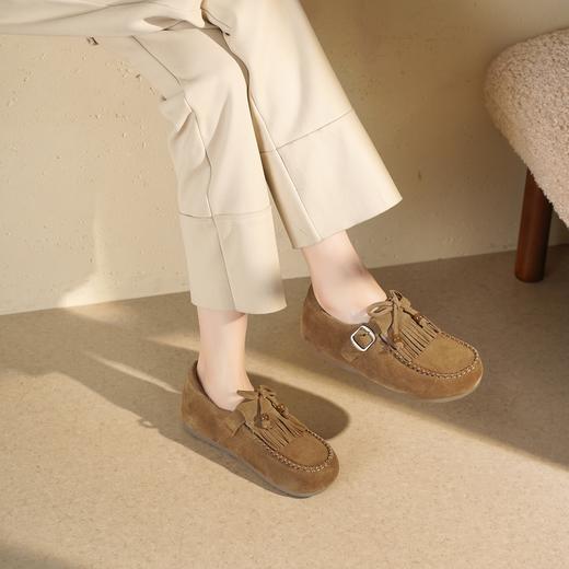 西村名物2025年秋季新款时尚流苏舒适平底深口鞋乐福鞋T25DM49381 商品图4