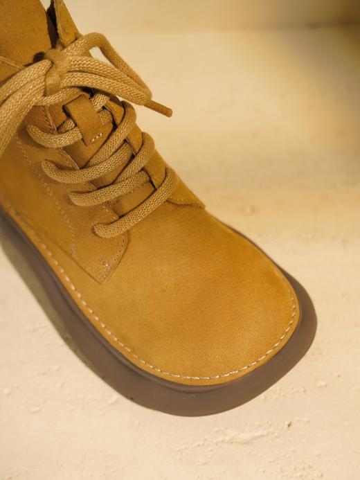 西村名物2025年冬季新款圆头V型靴口系带软底马丁靴X25DS49001 商品图10