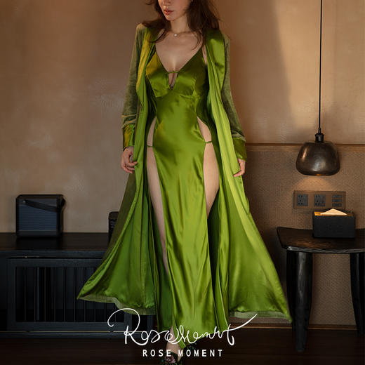 秋冬简约静奢一面真丝一面立绒双面长袍 P250601 商品图5