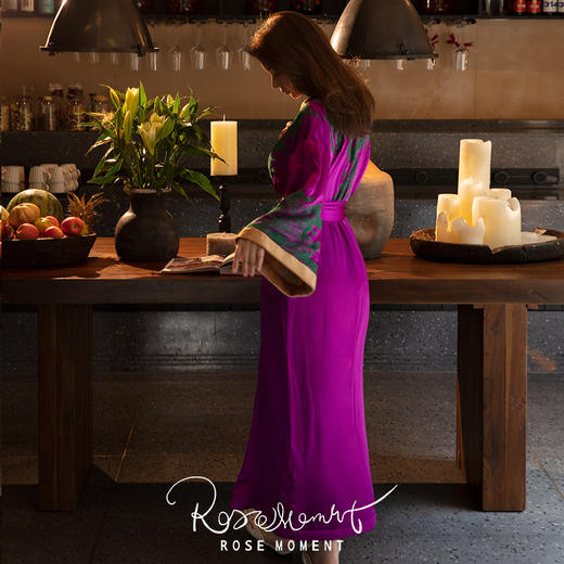 静奢真丝蕾丝立绒大袖宽长袍 P250603 商品图3