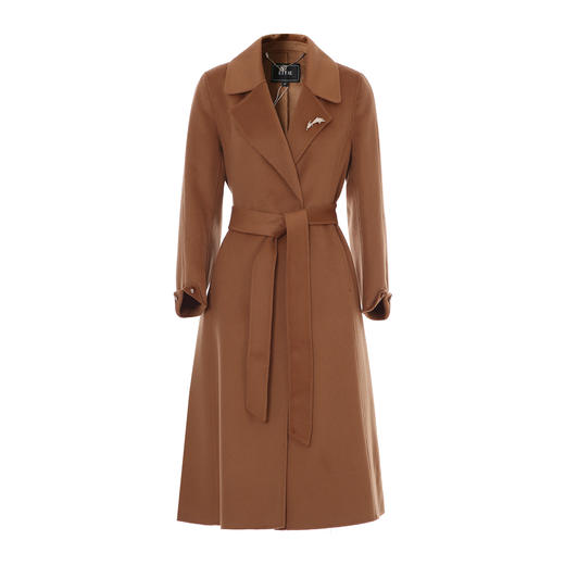 EITIE爱特爱冬季新款气质翻领通勤收腰显瘦卡色毛呢大衣8014729 商品图5