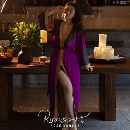 静奢真丝蕾丝立绒大袖宽长袍 P250603 商品图2