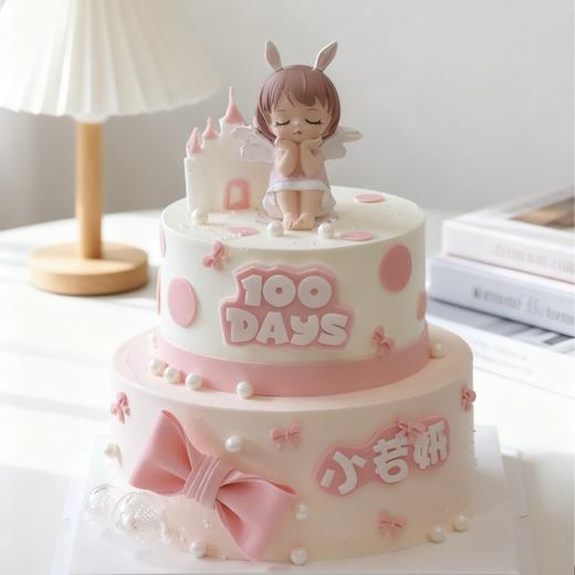 天使宝宝 满月/百天/周岁定制 - 奶油蛋糕 商品图0