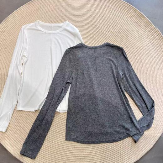 基础款纯色圆领亲肤舒适显瘦百搭天丝羊毛长袖T恤上衣 商品图4