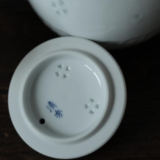 日本玲珑白瓷茶壶/盖杯 未使用保存品 商品图6