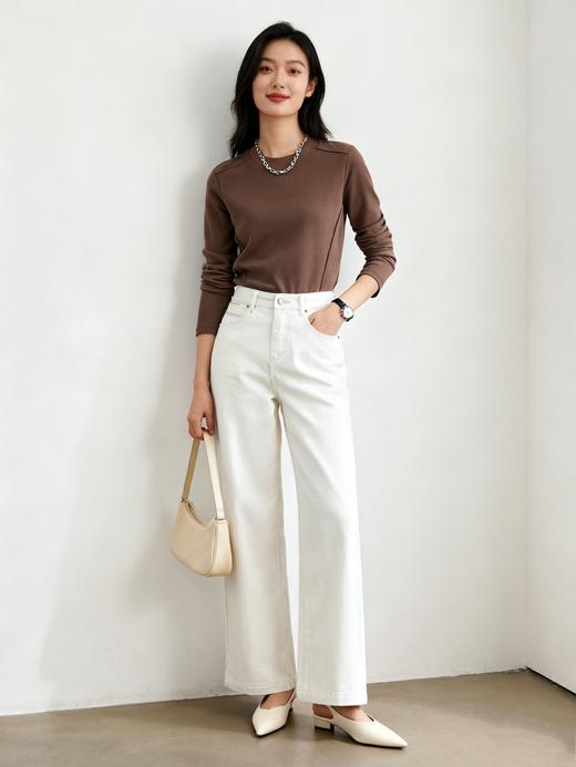 【两件119】臣禾	【发热长袖瘦瘦T】正肩圆领休闲T恤 一触即暖德绒上衣	JZ253052275 商品图7