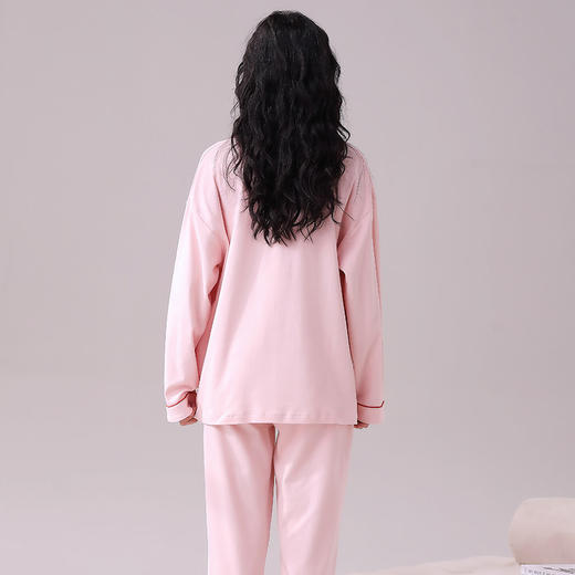 【换季出清】自然醒星眠女士家居服100%棉加厚长袖长裤翻领开衫睡衣QH 商品图2