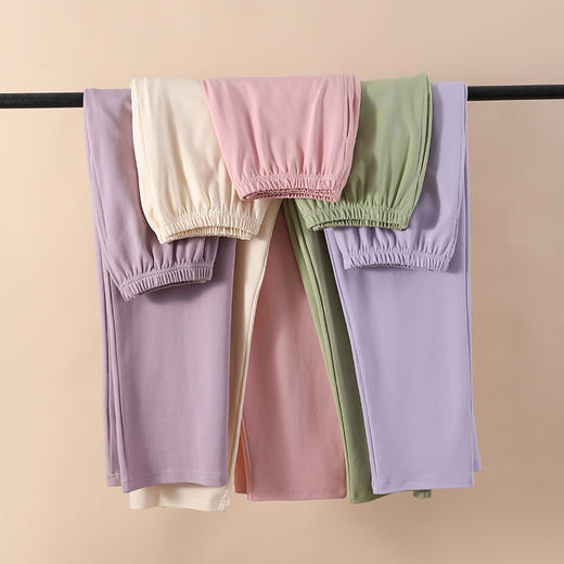 自然醒栖心情侣男女单裤100%棉居家睡裤QH 商品图1