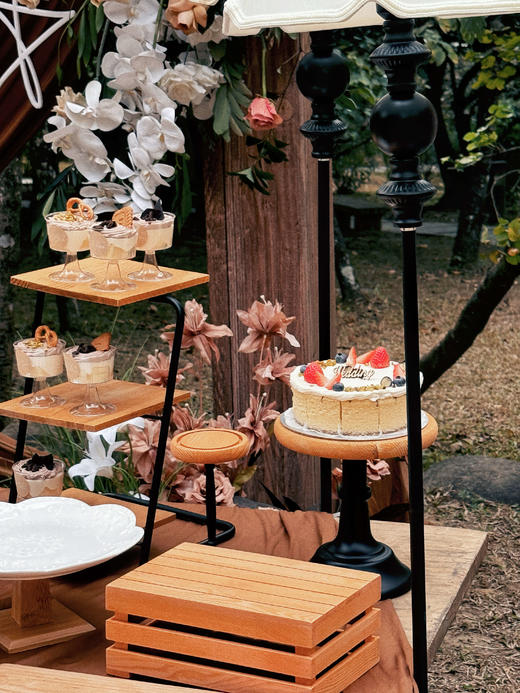 「中海汤泉」户外草坪婚礼甜品台案例 商品图3