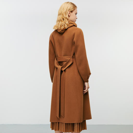 EITIE爱特爱冬季新款气质翻领通勤收腰显瘦卡色毛呢大衣8014729 商品图4