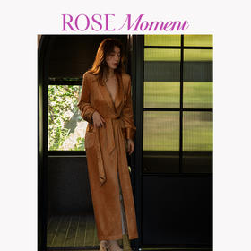 秋冬简约静奢一面真丝一面立绒双面长袍 P250601