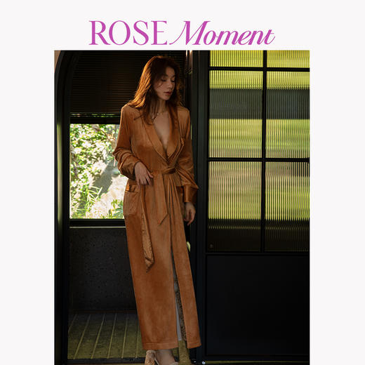 秋冬简约静奢一面真丝一面立绒双面长袍 P250601 商品图0