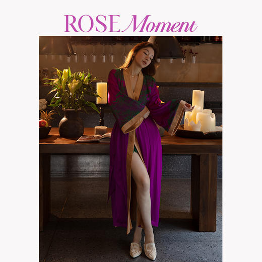 静奢真丝蕾丝立绒大袖宽长袍 P250603 商品图0