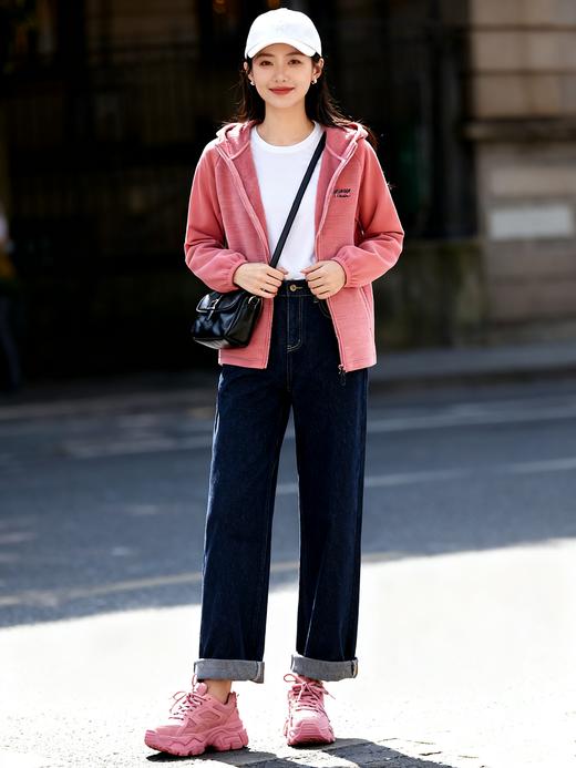 臣禾	【小蛮腰抓绒衣】拼接连帽保暖休闲外套	JZ253011475 商品图2