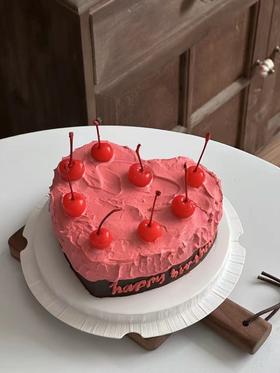 ins小樱桃爱心蛋糕