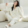 【换季出清】自然醒甜憩女士家居服100%棉长袖长裤圆领开衫睡衣QH 商品缩略图8