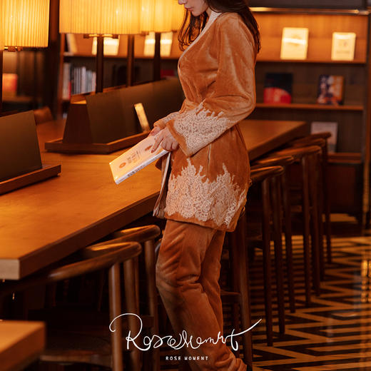 美拉德风双面绒秋冬长袖长裤套装 T221013 商品图1