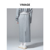 VIMAGE纬漫纪时尚简约松紧腰撞色系带设计秋冬新款半裙V2406115 商品缩略图4