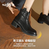 Safiya/索菲娅2025羊皮抓皱粗跟百搭厚底休闲通勤时尚英伦短靴SFD4116255 商品缩略图2