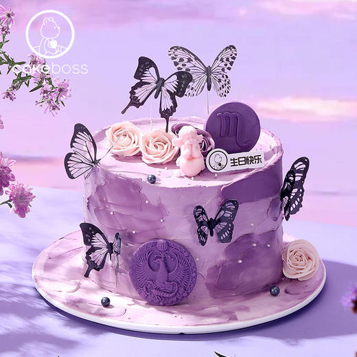 ♏天蝎座“蝴蝶予蝎”动物鲜果生日蛋糕 商品图0