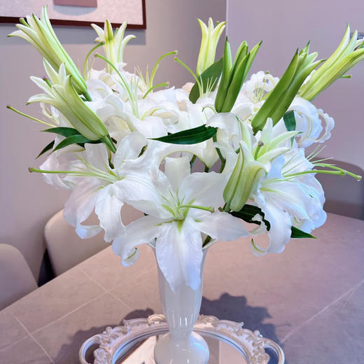 【俊发社区物业中心自提商品】【西伯利亚百合单头 草花】鲜花10枝 「冰雪洁白·清雅幽香」 商品图4