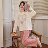 【换季出清】自然醒清甜牛奶丝家居服女款套头（带胸垫）睡衣春秋季长袖长裤卡通可爱宽松套装新款女士冬天家居服QH 商品缩略图9