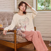 【换季出清】自然醒清甜牛奶丝家居服女款套头（带胸垫）睡衣春秋季长袖长裤卡通可爱宽松套装新款女士冬天家居服QH 商品缩略图5