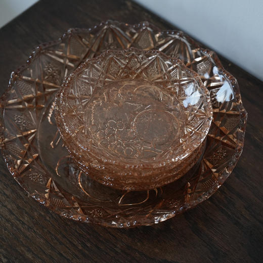 【苏州】日本中古浮雕水果玻璃碟 X1297 商品图0