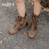 Safiya/索菲娅2025美拉德轻便薄底百搭休闲绑带小众复古拳击靴SFD4116422 商品缩略图7