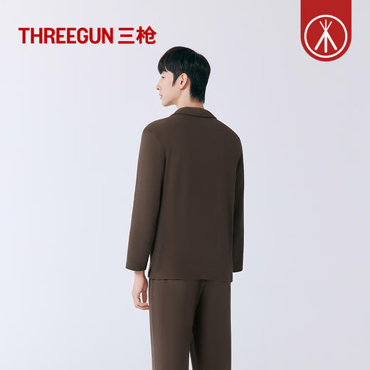 Threegun三枪 朵绒棉翻领开襟男士家居套-T80081D02 商品图5