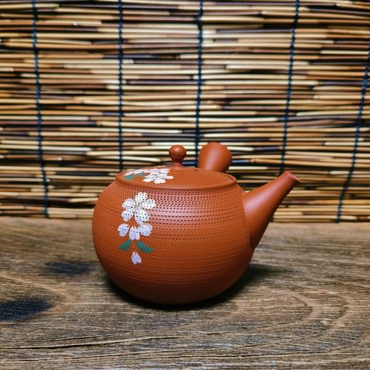 日本进口常滑烧纯手工壶玉光朱泥柏阳红泥吐丝小茶壶泡茶壶侧把壶 商品图2