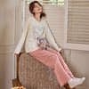 【换季出清】自然醒清甜牛奶丝家居服女款套头（带胸垫）睡衣春秋季长袖长裤卡通可爱宽松套装新款女士冬天家居服QH 商品缩略图11