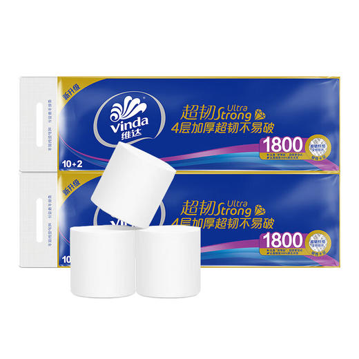 维达超韧无芯卷纸4层1800g【短棒】150g*12卷 商品图3
