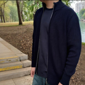 严选 | 马吉拉同款 针织拉链立领外套 男女同款（同厂同面料）