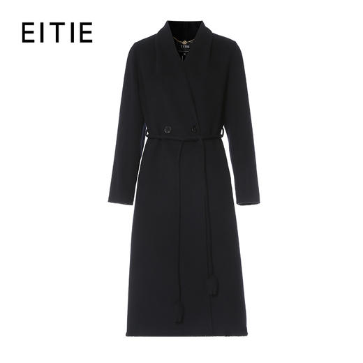 EITIE爱特爱纯羊毛加羊绒双面呢极具保暖性和品质感简洁收腰版型外套大衣8414104 商品图12