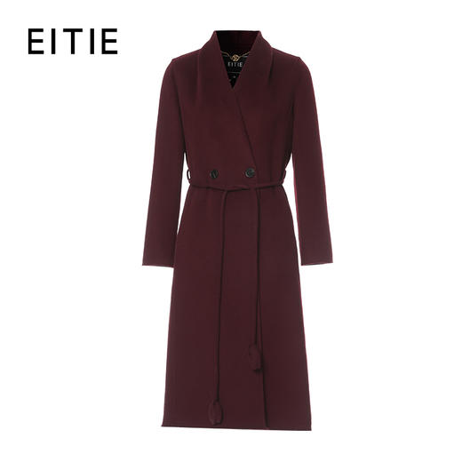 EITIE爱特爱纯羊毛加羊绒双面呢极具保暖性和品质感简洁收腰版型外套大衣8414104 商品图11