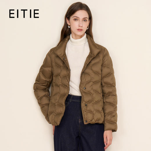 同款下架-EITIE爱特爱泡轻盈感立领保暖时尚百搭短款羽绒服D2511901 商品图1