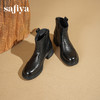 Safiya/索菲娅2025羊皮抓皱粗跟百搭厚底休闲通勤时尚英伦短靴SFD4116255 商品缩略图10