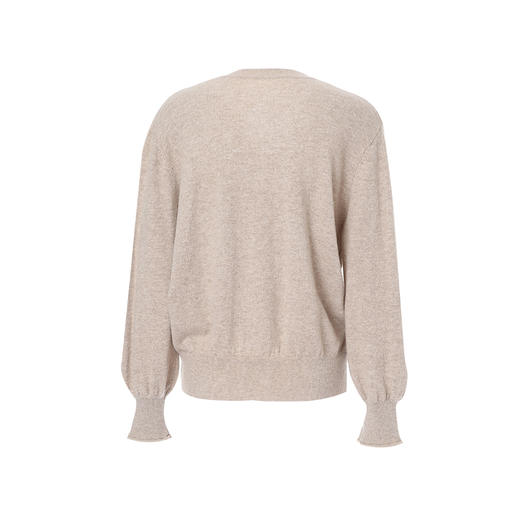 EITIE爱特爱V 领套头长袖撞色花朵提花图案羊毛针织衫8401109 商品图9