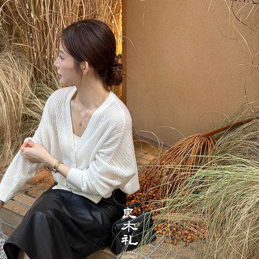 【特价不退不换】【预售7天】良木礼山羊绒真丝开衫（Q2592250） 商品图3