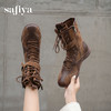 Safiya/索菲娅2025美拉德轻便薄底百搭休闲绑带小众复古拳击靴SFD4116422 商品缩略图5