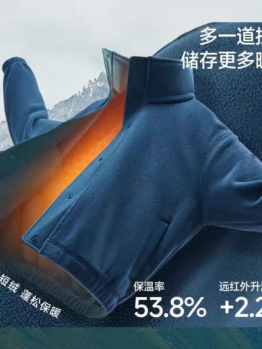 蕉下立领夹克外套女秋短款高弹抓绒内胆小个子加绒宽松摇粒绒外套PM124 商品图1