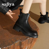 Safiya/索菲娅2025英伦风显瘦套筒链条粗跟厚底通勤百搭切尔西靴SFD4116263 商品缩略图5