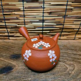 日本进口常滑烧纯手工壶玉光朱泥柏阳红泥吐丝小茶壶泡茶壶侧把壶