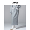 VIMAGE纬漫纪时尚简约松紧腰撞色系带设计秋冬新款半裙V2406115 商品缩略图3
